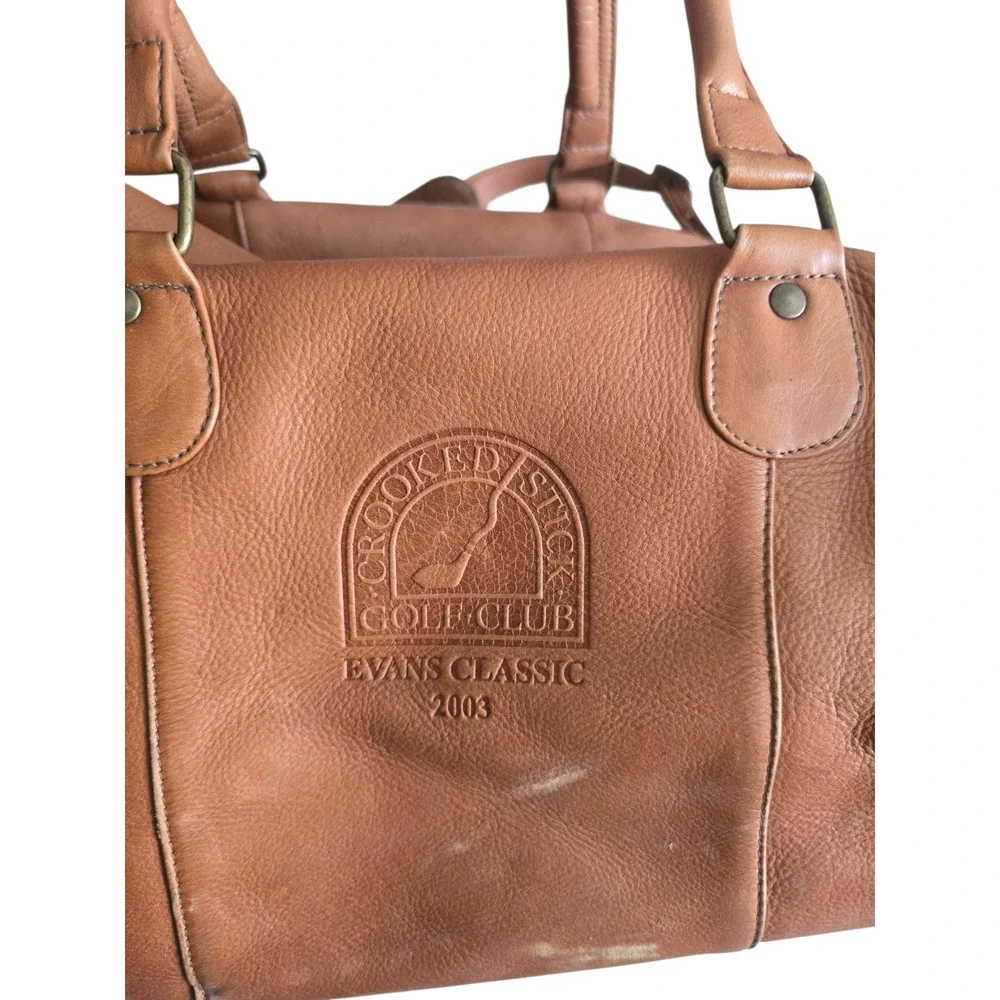Crooked Stick Golf Club Evans Classic 2003 Genuine Leather Duffel Bag